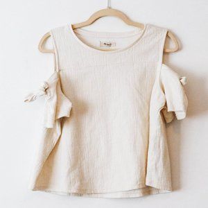 MADEWELL | Cold Shoulder cream blouse | Size S